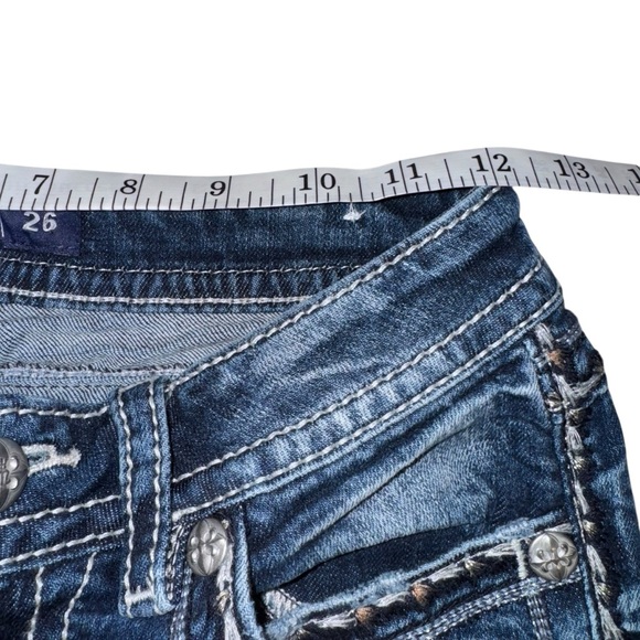 Miss Me Denim Jeans Women SZ 26X28 Plus Blue Low Rise Bootcut - Picture 10 of 13